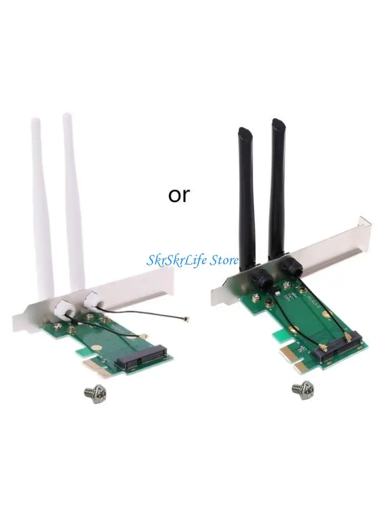 

E65E WiFi Adapter Mini PCI-E to PCIE for Express Wireless Card with 2 Antennas