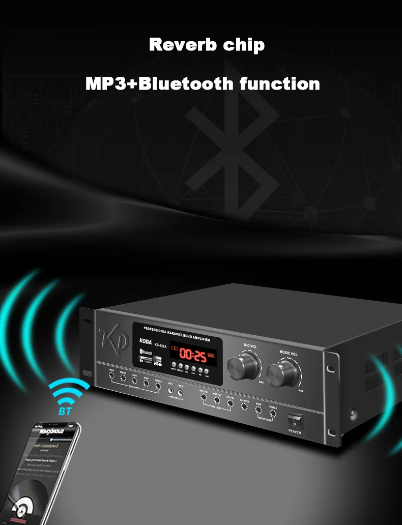 HiFi Home Digital Verstärker Bass Audio Bluetooth MP3 Kanal 2.0 Sound Subwoofer AMP