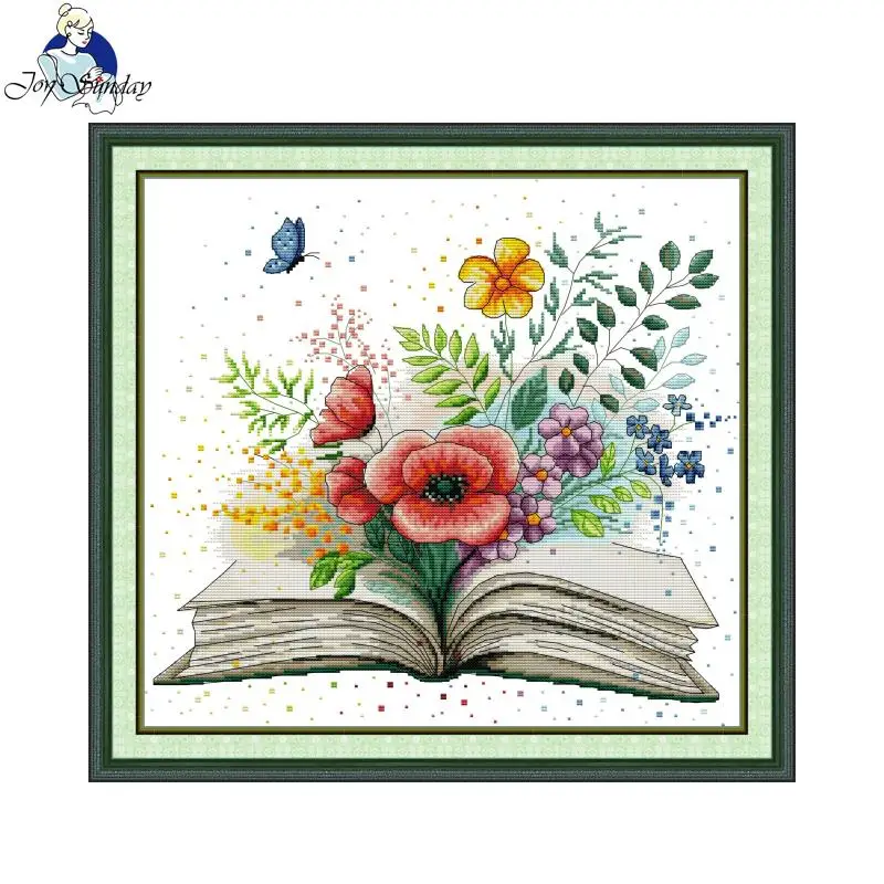 Joy Sunday Kit punto croce primavera In libri modello HD stampato tessuto contati Aida 16/14/11CT Kit ricamo fai da te con regalo nuovo