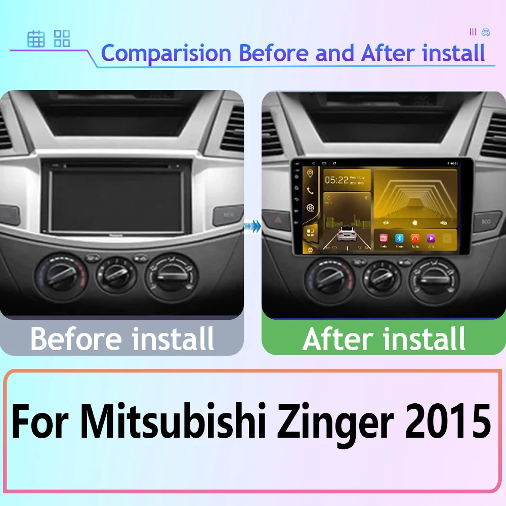 Android 13 For Mitsubishi Zinger 2015 Auto Radio Stereo Head Unit Multimedia Player GPS Navigation QLED 5G WIFI BT No 2 din DVD