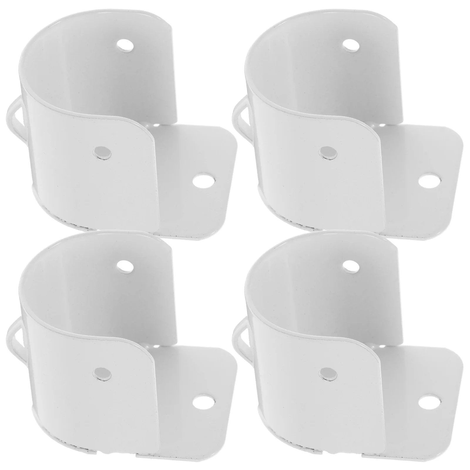 

4pcs Shower Curtain Rod Bracket Iron Pole Flange Holder Easy Install Smooth Surface U Shape Shelf Support Closet Rod