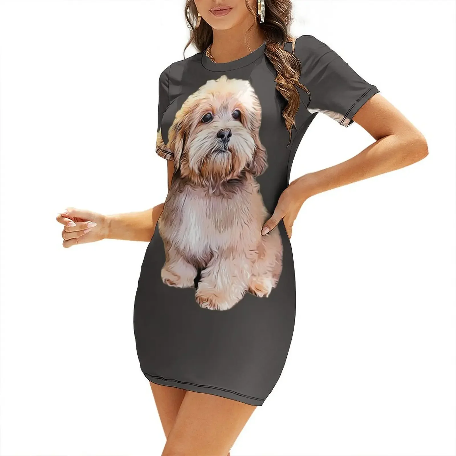 

Shihpoo Shipoo Doodle Poodle Cutie Pie! Short-Sleeved Dress sensual sexy dress for women womens dress