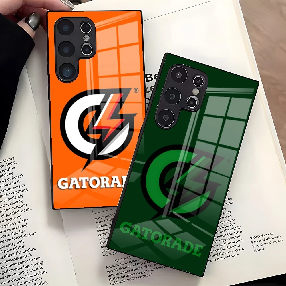 Funda de teléfono con logotipo de G-GATORADE para Samsung S26 Ultra S25 S23 S22 S21 S20 Ultra Plus S24 Fe A37 A57 A17, cubierta de cristal