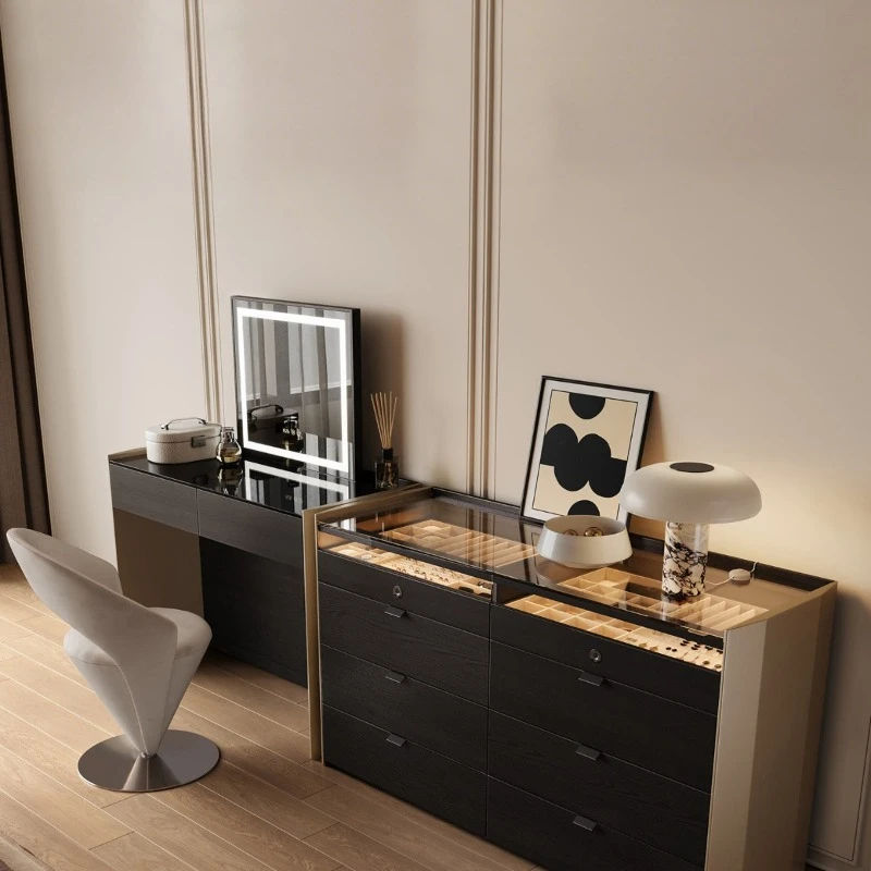 Eight-bucket cabinet dresser integrated, high-end bedroom bedside, storage