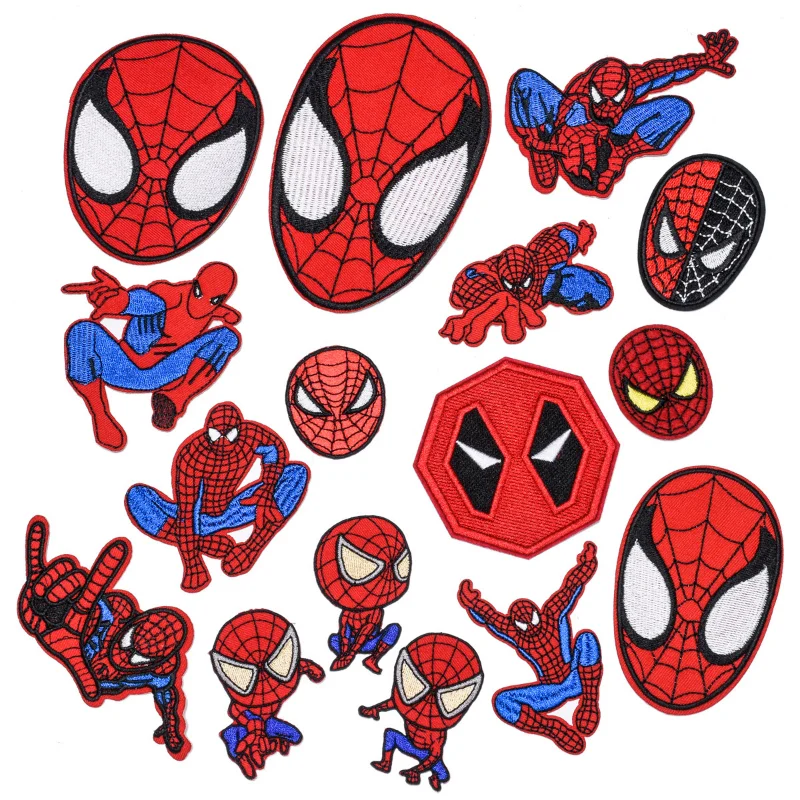 Disney-Marvel Spiderman Pano Patch, Patches de roupas bordadas, Decoração Anime Cartoon, Acessórios para calças jeans e bolsas