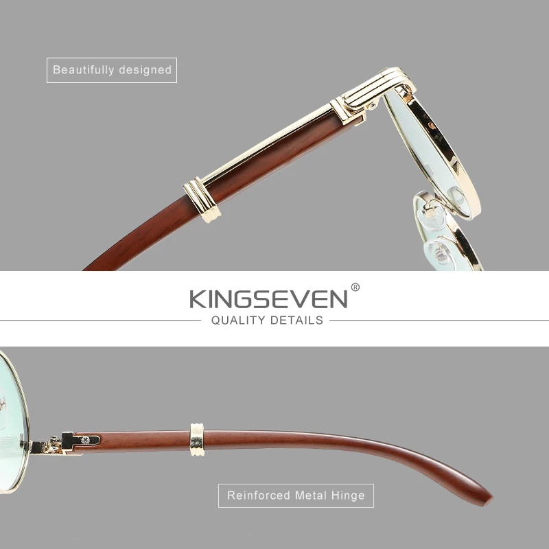 KINGSEVEN العصرية نظارات شمسية كلاسيكية الرجال النساء السفر القيادة البيضاوي إطار صغير فاخر في الهواء الطلق خمر السببية UV400 النظارات #5