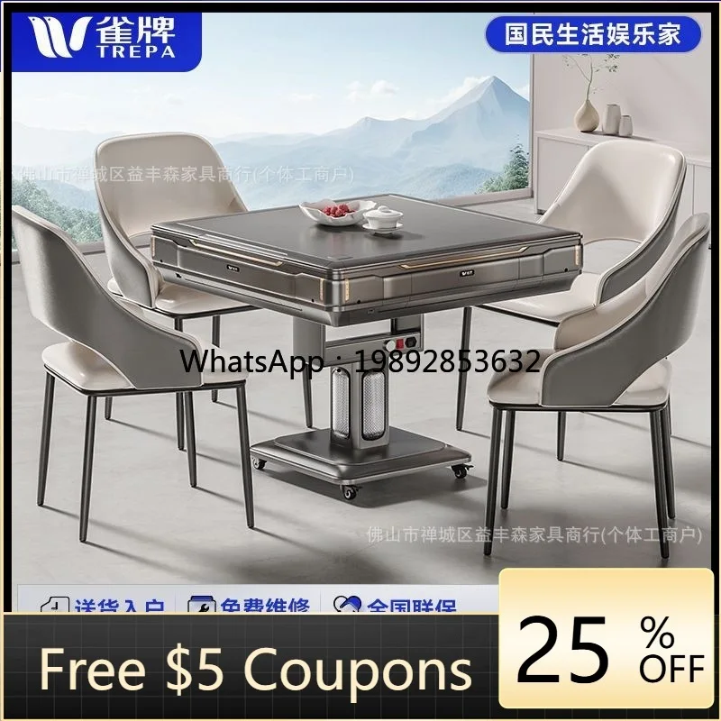 

LYY Mahjong Machine Fully Automatic Home Dining Table Dual-use Folding Mahjong TableSilent Four-player Machine Electric Heating