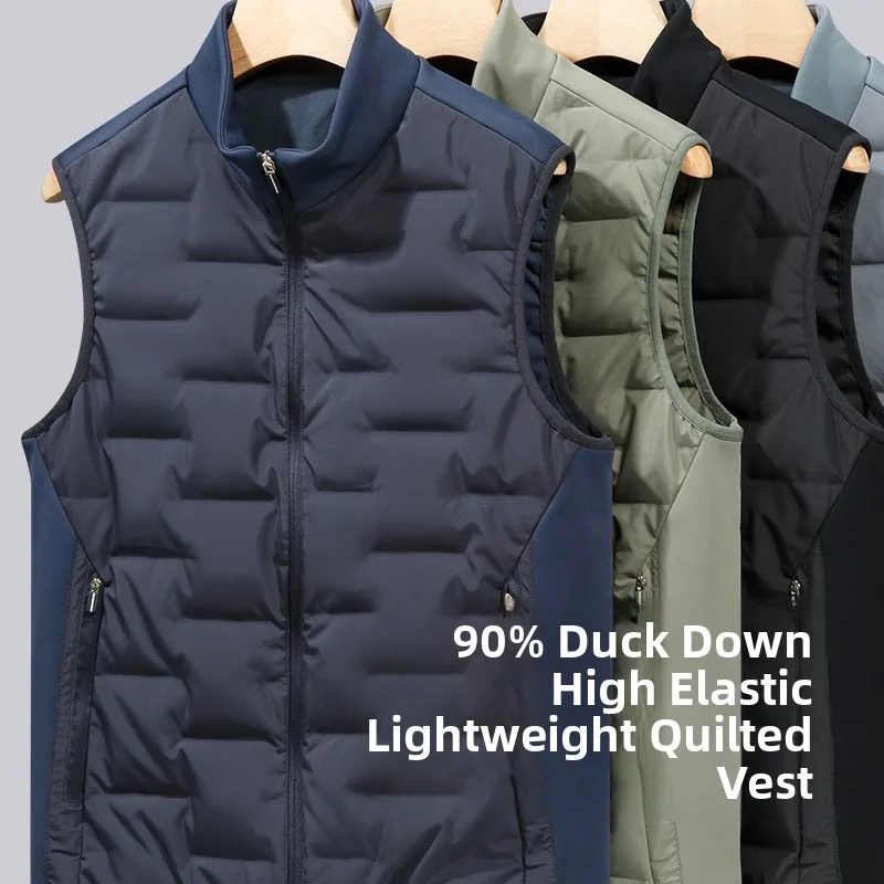 

Мужской зимний утепленный пуховый жилет для активного отдыха, легкий, дышащий, с длинным рукавом, без рукавов