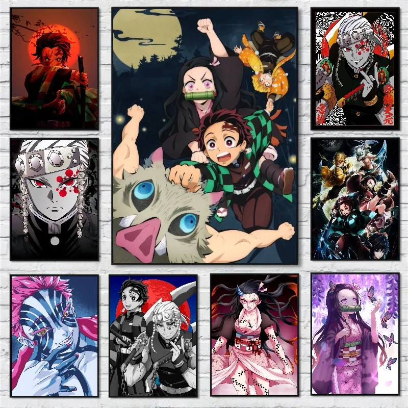 

Classic Anime Demon Slayer Ghost Killing Blade HD Poster Prints Canvas Art Painting Wall Pictures Home Bedroom Living Room Decor