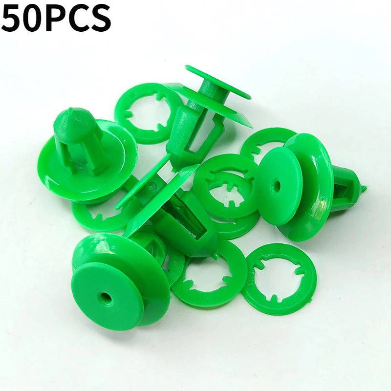 50 pçs cartão de porta do carro guarnição clipes painel traseiro bagageira interior verde auto fixadores acessórios para mercedes/benz vito viano w639
