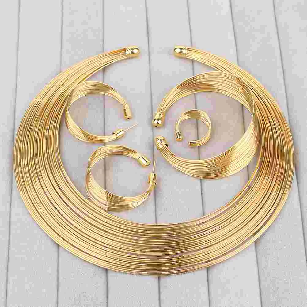 

Necklaces Stand Bracelets Bridal Wedding for Brides Jewelry Kit Women African Suit Bohemia