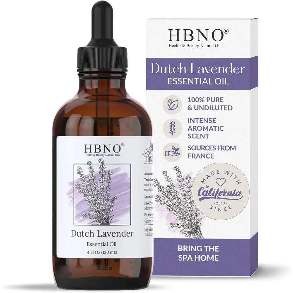 

Natural Dutch Lavender Essential Oil 4oz (120ml) for Skin, Perfecting, Cleaning, Aromatherapy, and Diffusers