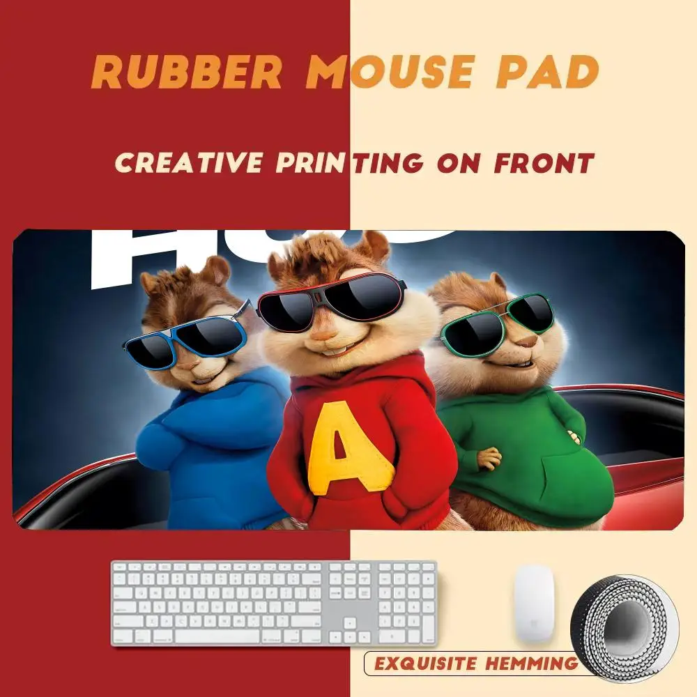 Movie A-Alvin And The Chipmunks-S  Mouse Pad Trendy brand cool & simple style rubber mouse pad oversized edge-locked student dor