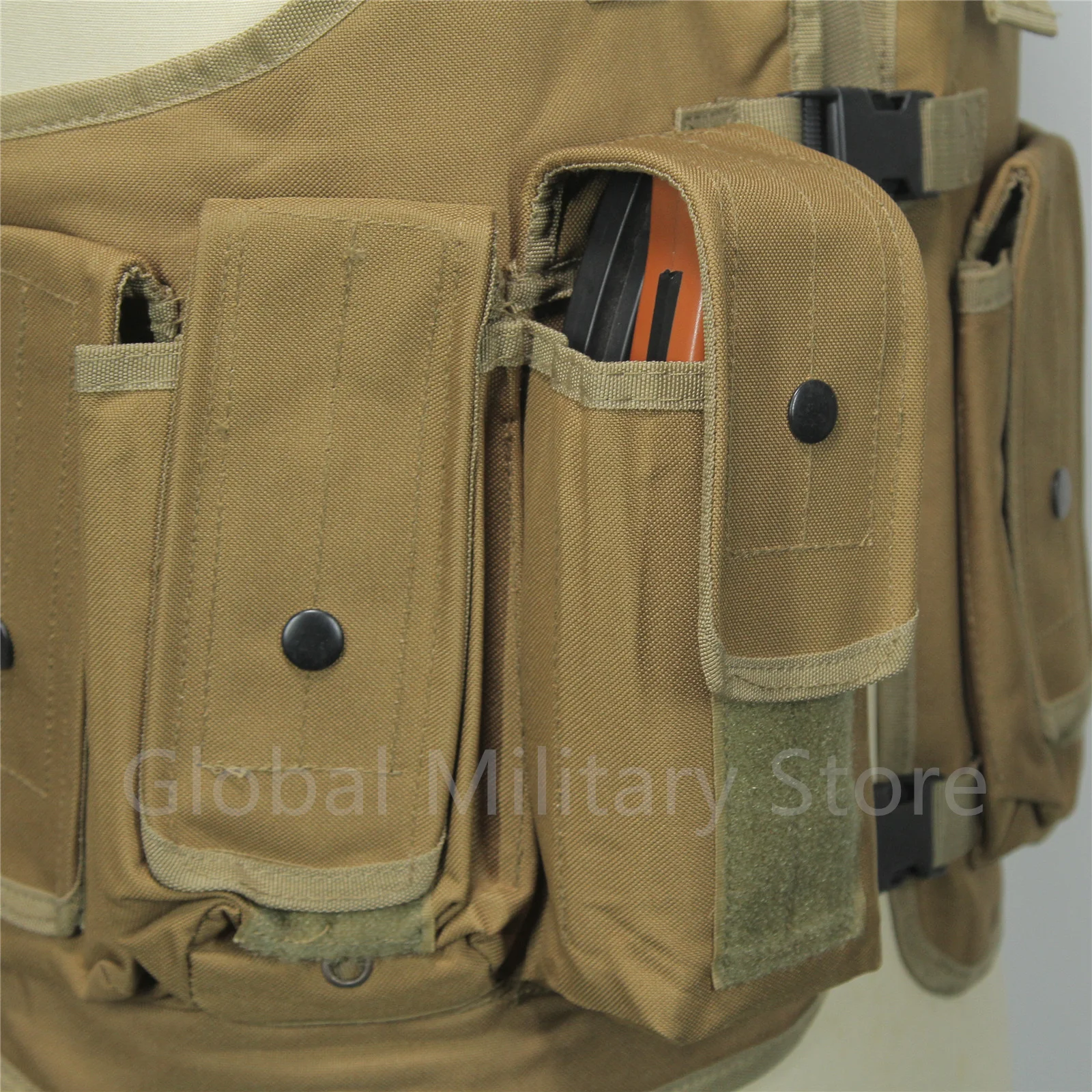 Tactical Vest Molle Magazine Pouch 6Pockets Fit AR5.56 AK7.62 5.45 30rd Chest Rig Adjustable Size Hunting Training Wild Men Tan