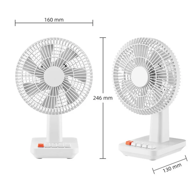 HHO-USB Portable Rechargeable Fan Four-Speed Retro Electric Fan Desktop Oscillating Fan Adjustable Tilt