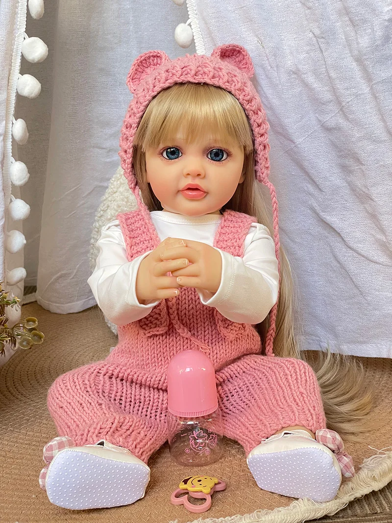 

Cokela 22inch/55cm Newborn Baby Doll Reborn Soft Reborn Baby Doll 3D Skin with Visible Veins Handmade Fashion Doll