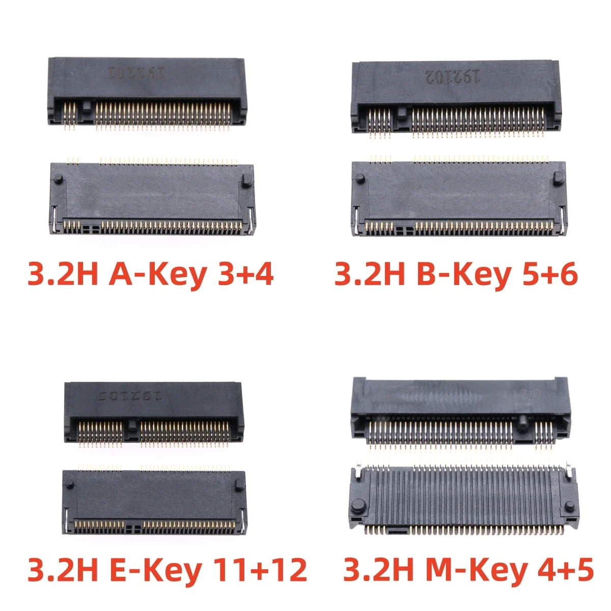 

10PCS 3.2H M-Key B-Key Original New M.2 Connector 67P NGFF interface socket SSD socket H=3.2 E-Key A-Key G-Key 67Pin