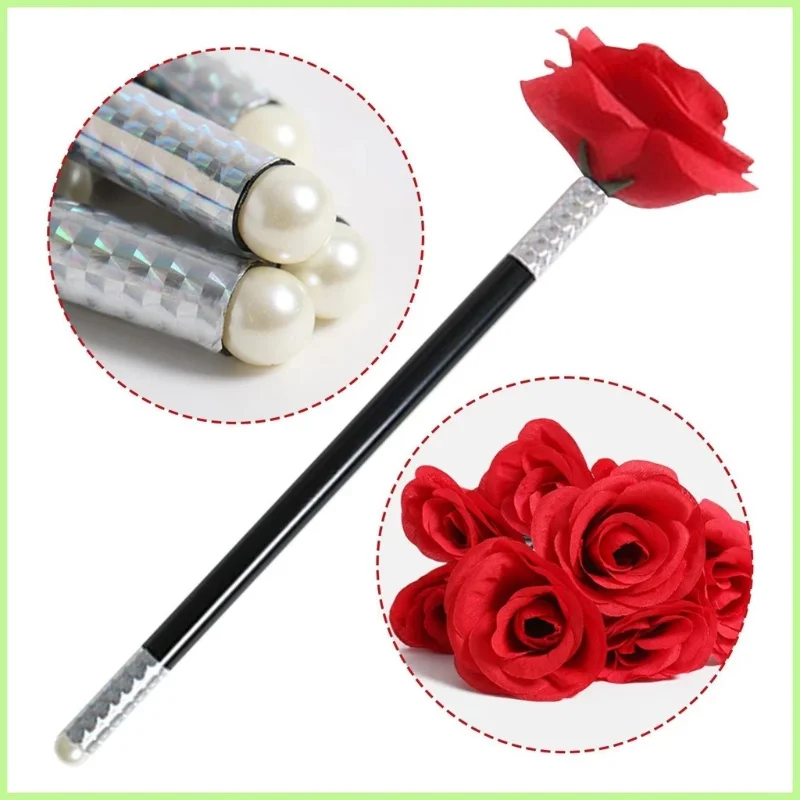 Flower Magic Tricks Stick to Rose Flowers Appearing Close up Street Stage Magic Toy Magic Illusion Gimmicks Props Gift for Kids
