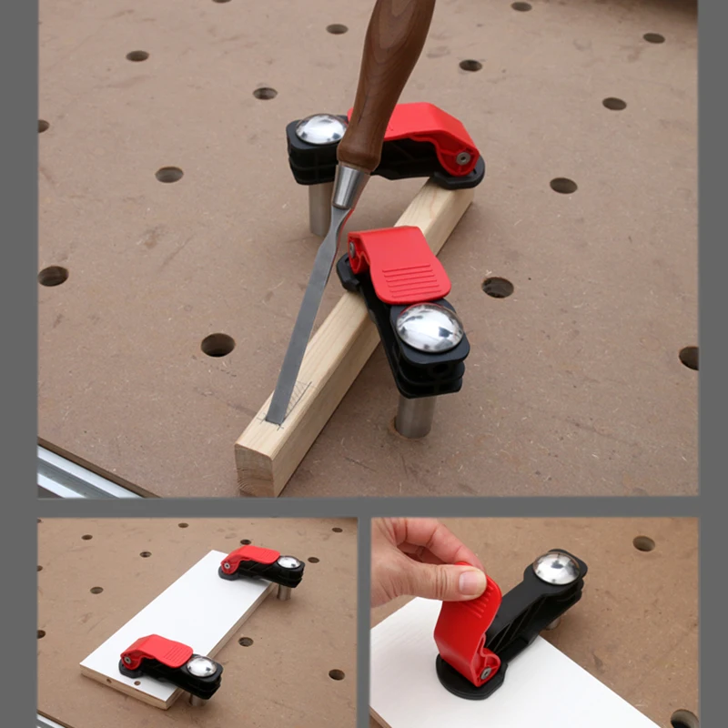 Imagem -02 - Woodworking Desktop Quick Acting Mantenha Pressionada a Braçadeira Clipe Fixo Rápido para Bancos de Madeira 19 mm 20 mm Hole 30 tipo Track Pcs