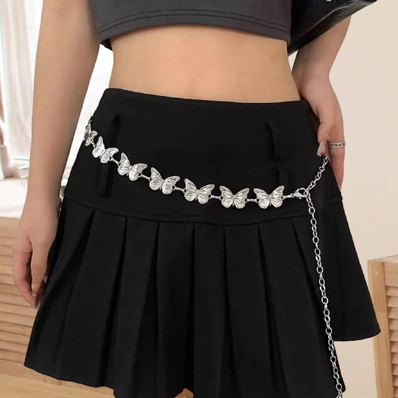 

Women Waist Belt Chain Fashion Body Jewelry Punk Butterfly Belt Dress Belts Body Link Belt for Pants Clothes Skirt Costume Decor