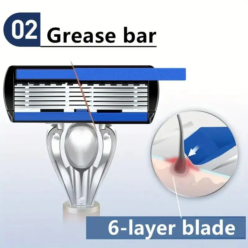 New razor manual shaver six-layer blade scratch-proof shaving multi-layer shaver