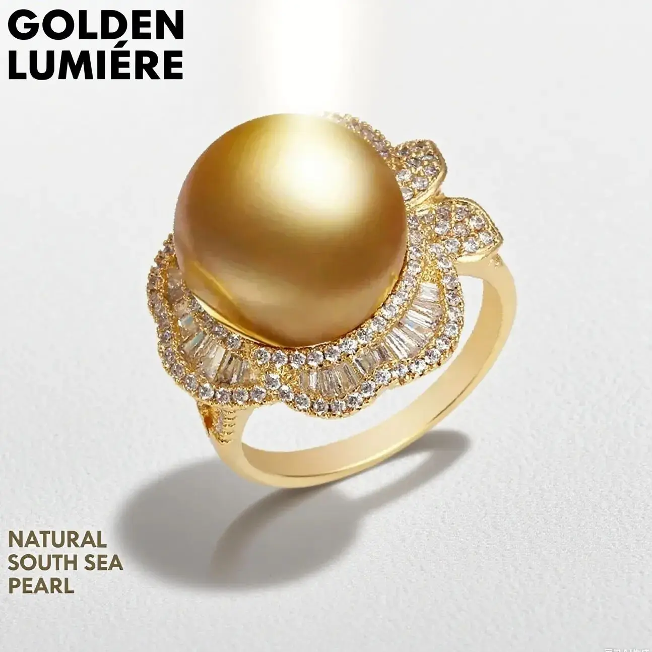 

JEWEL Luxury High Quality AAA+ Cubic Zirconia Pearl Ring For Women Wedding Jewelry Accessories Gift