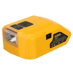 Dla Dewalt 18V 20V Max Li-ion akumulator 3W LED światło robocze z USB zamiennik DCB090 źródło zasilania konwerter