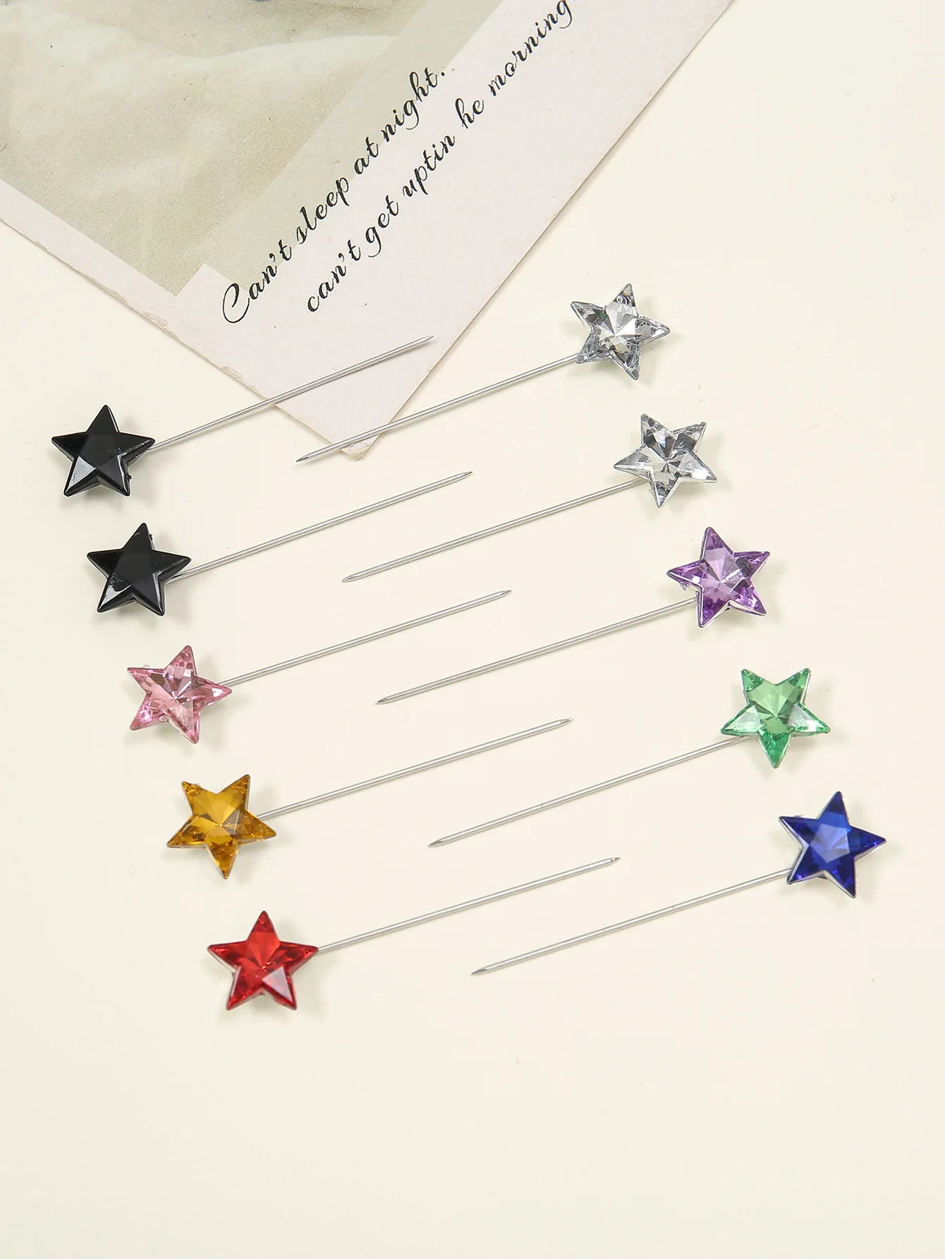 30Pcs/Set Muslim Hijab Scarf Safety Pins Crystals Star Brooches Straight Head Pins For Women Hijab Scarf Pins Scarf Clip Wedding