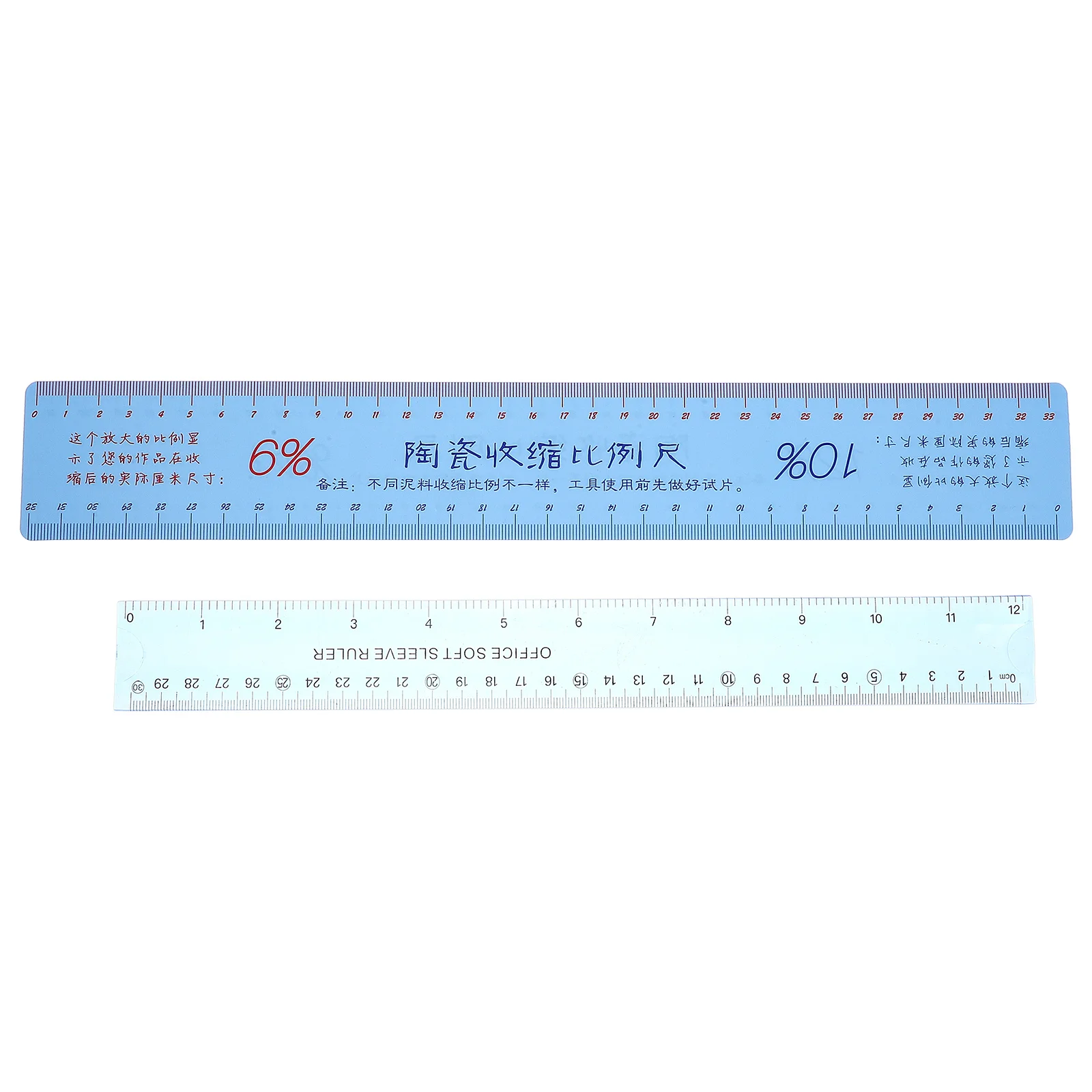

2Pcs Plastic Folding Ruler Ceramic Shrinkage Scale Flexible Soft Bendable Measuring Gauge for Pottery Clay Models School Office