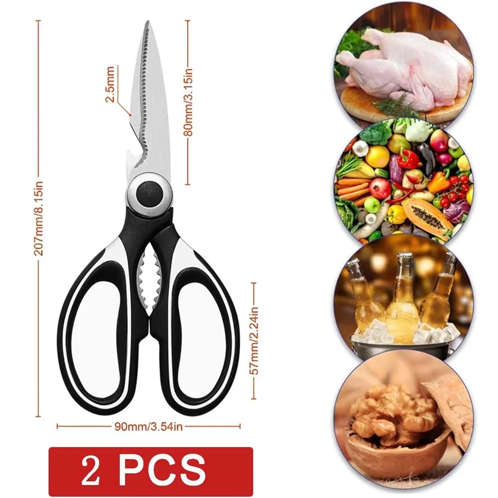 Multifunctional Stainless Steel Kitchen Scissors Gadgets Kitchen Scale Cleaner Chef Scissors Chicken Bone Scissors Kitchen Tools