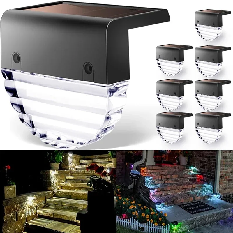 

Solar Deck Lights Fence Lights Outdoor Step Waterproof Solar for Railing Stairs Step Fence Yard Patio and Pathway