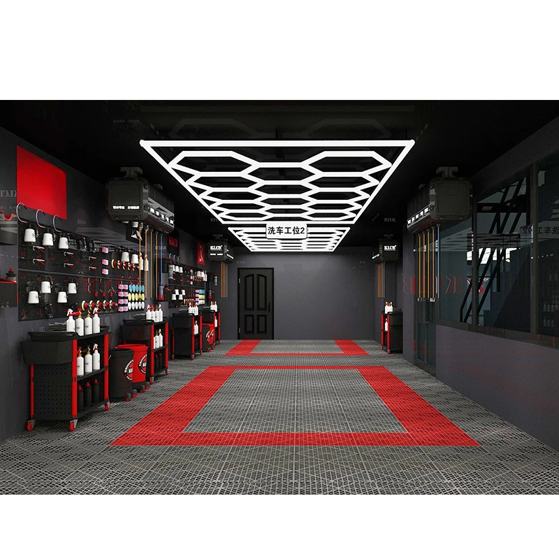 Car Detailing workshop honeycomb hexagonal led garage  light car wash equipment ceiling led light