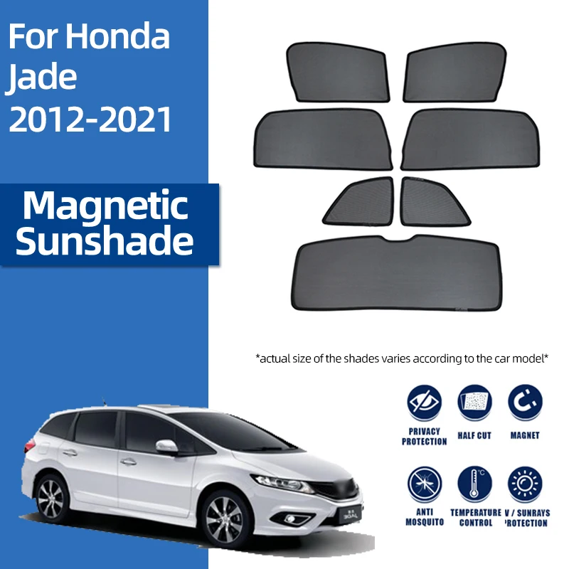 

For Honda Jade 2013-2020 Magnetic Car Sunshade Shield Front Windshield Curtain Rear Side Baby Window Sun Shade Visor