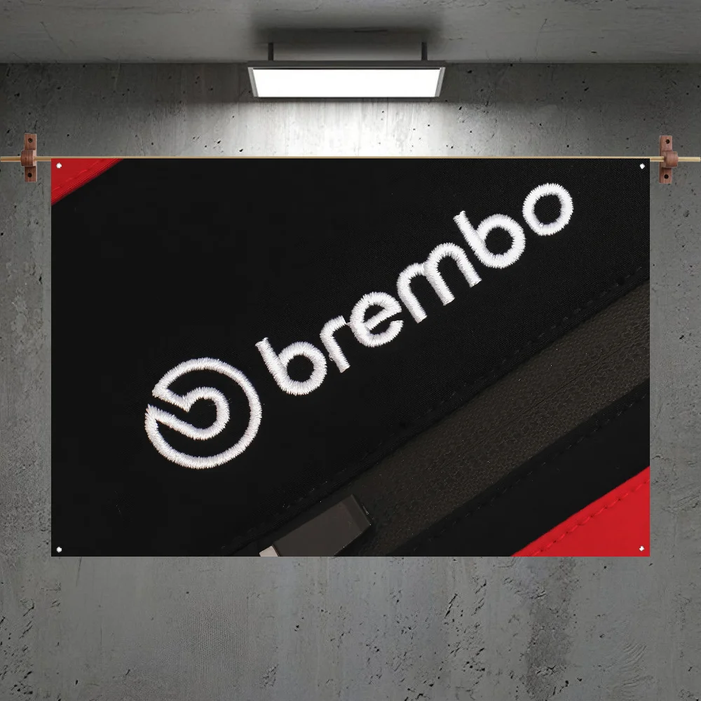 سباق السيارات-B-BremboS-LOGO العلم غرفة نوم المنزل وفي الهواء الطلق الجدار الشنق الحفل مطبوعة خلفية الديكور الفن راية #2
