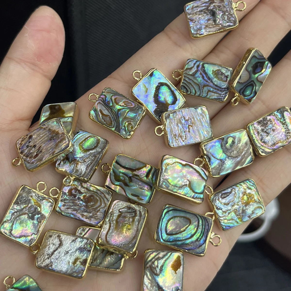 5 teile/satz 12x16mm Platz Abalone Shell Anhänger Charms für Schmuck Machen Liefert DIY Halskette Ohrringe Zubehör Großhandel