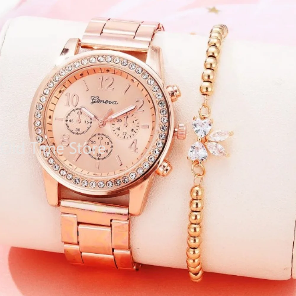 Vrouwen Horloges Geneva Classic Strass Horloge Vrouwen Horloges Dames Fashion Gold Watch Klok Reloj Mujer Montre Femme 시