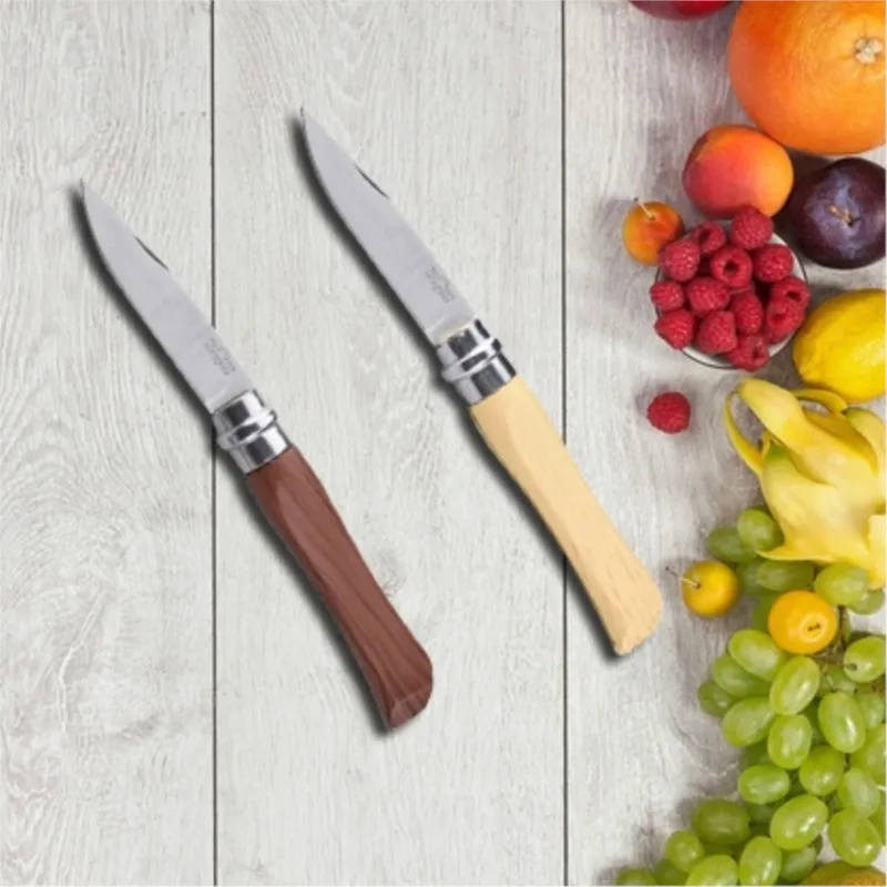 Stainless steel folding fruit knife Portable Pocket knife Wooden handle Kitchen peeling the perfect fruit and vegetable knife