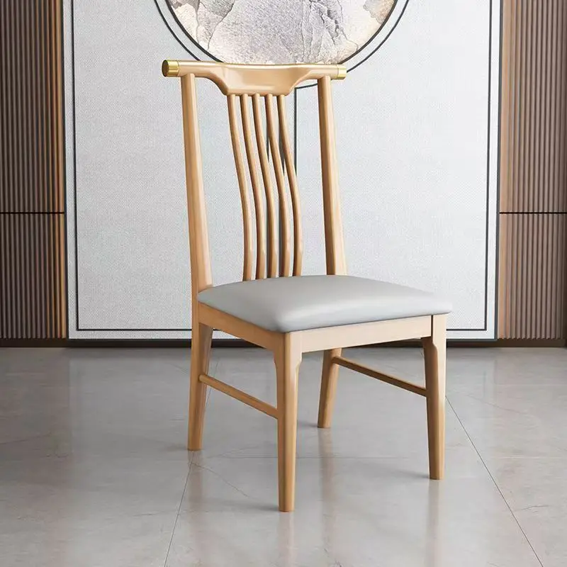 &c Modern Waterproof Wood Dining Chair with Eco-Friendly Design Durable Construction & Brass Details for Dining/Living Room Use