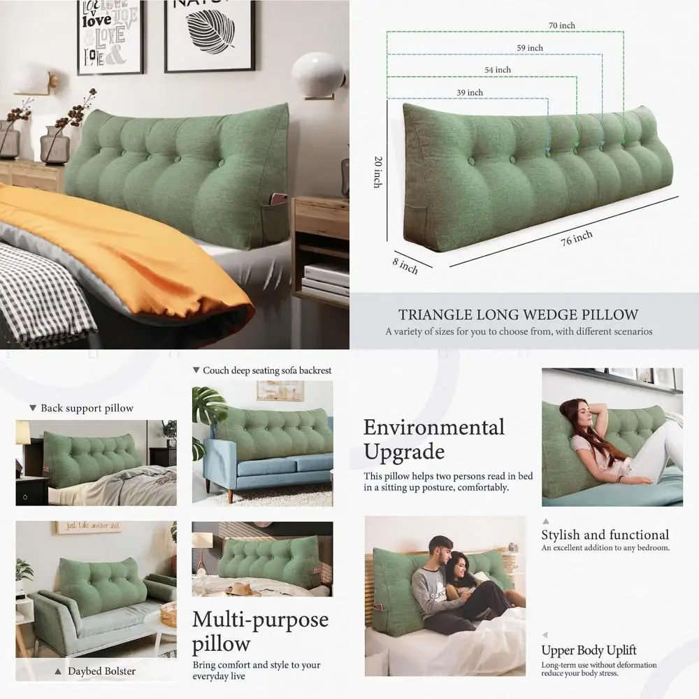 

Большая подушка королевского размера - подушка изголовья кровати, клин для чтения и поддержки спины