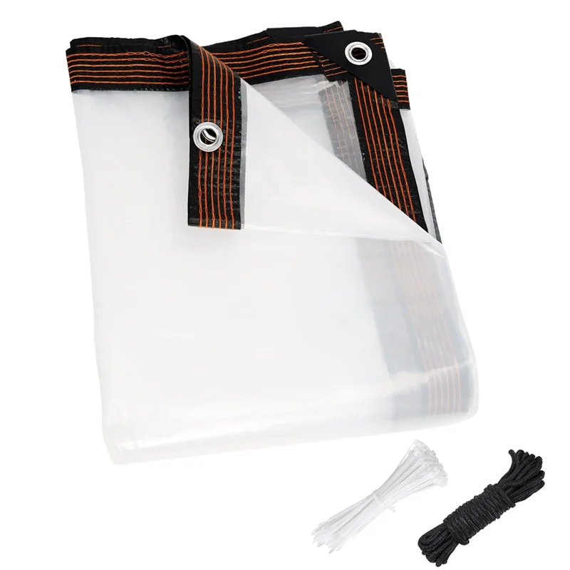 

AT51-6.6X13 FT Прозрачные водонепроницаемые брезенты Сверхмощное непромокае покрытие для сада, прозрачный виниловый брезент с втулками