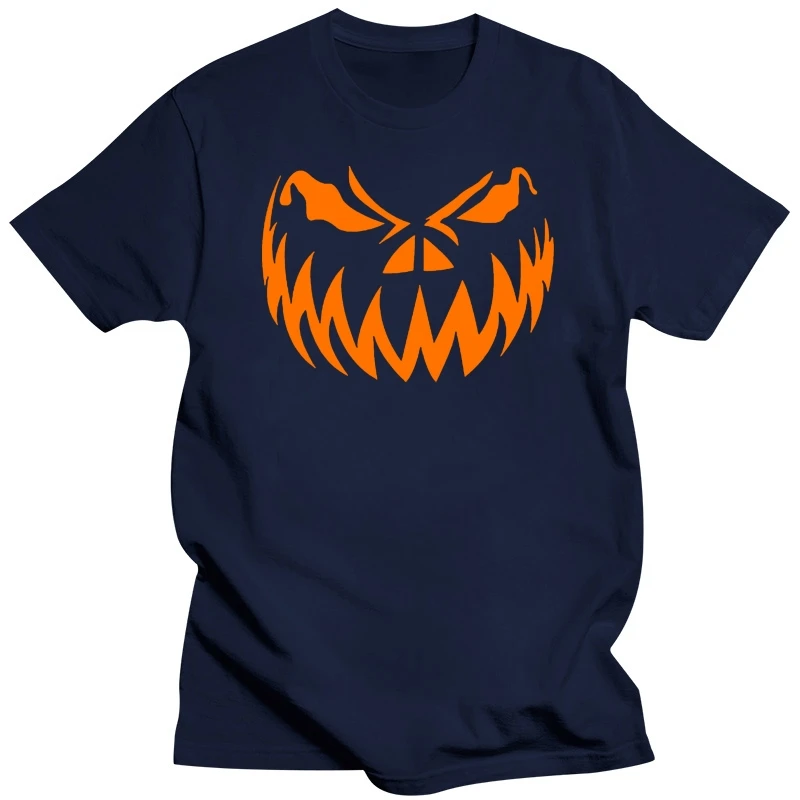 Pumpkin Face T-Shirt Mens Halloween Jack O Lantern Large Size Tee Shirt