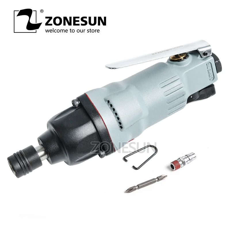 

ZONESUN 7228 M6-M8 bolt Pneumatic Tools Air Tool Air Screwdriver Strong Powerful Tools Double Hammer Impact Wrench Gun Style