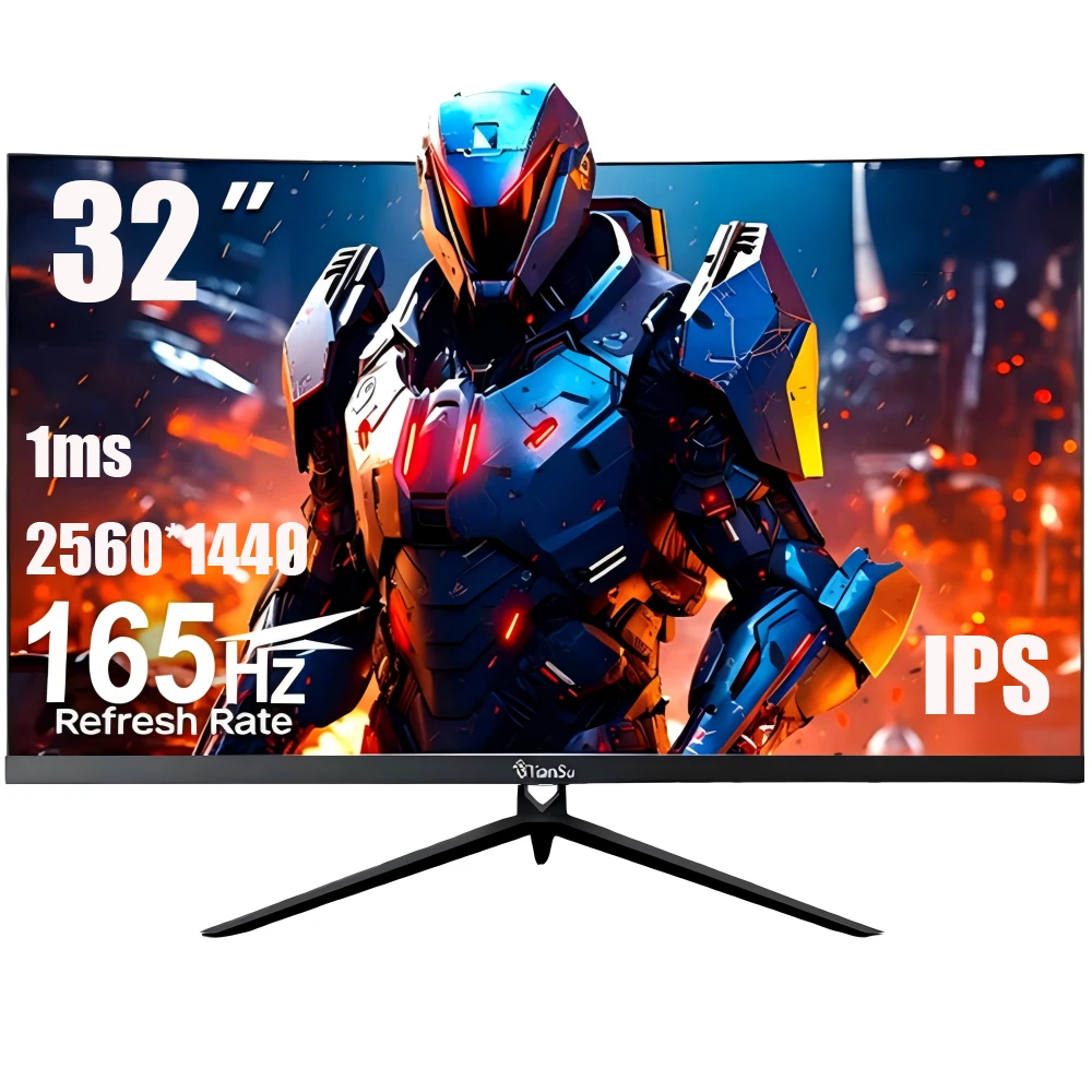 Tiansu 32 Inch Curved Gaming Monitor 2K QHD 2560×1440 165Hz IPS