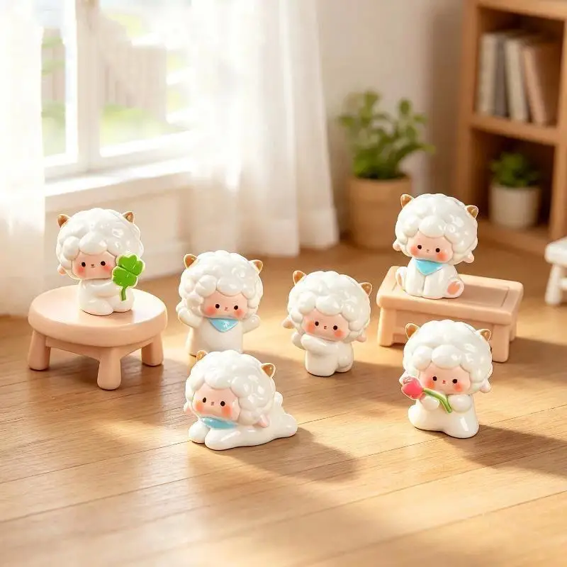 2027 The Year Of The Goat Figurines Adorable Cartoon Sheep Design Smooth Glaze For Home Desktop Decor Small Gifts