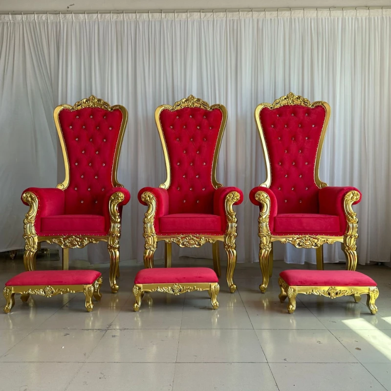 European royal wedding king chair solid wood high back chair live stream image wedding