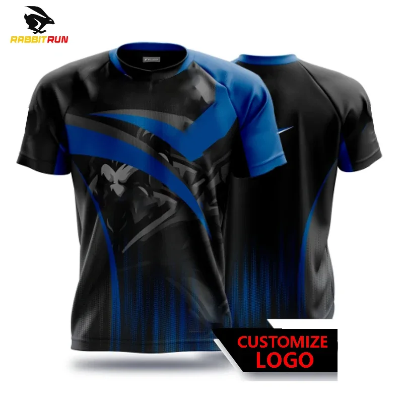 New men's T-shirt, men's quick drying T-shirt, uniform, game competition clothing, printed T-shirt, boys' breathable sports ligh