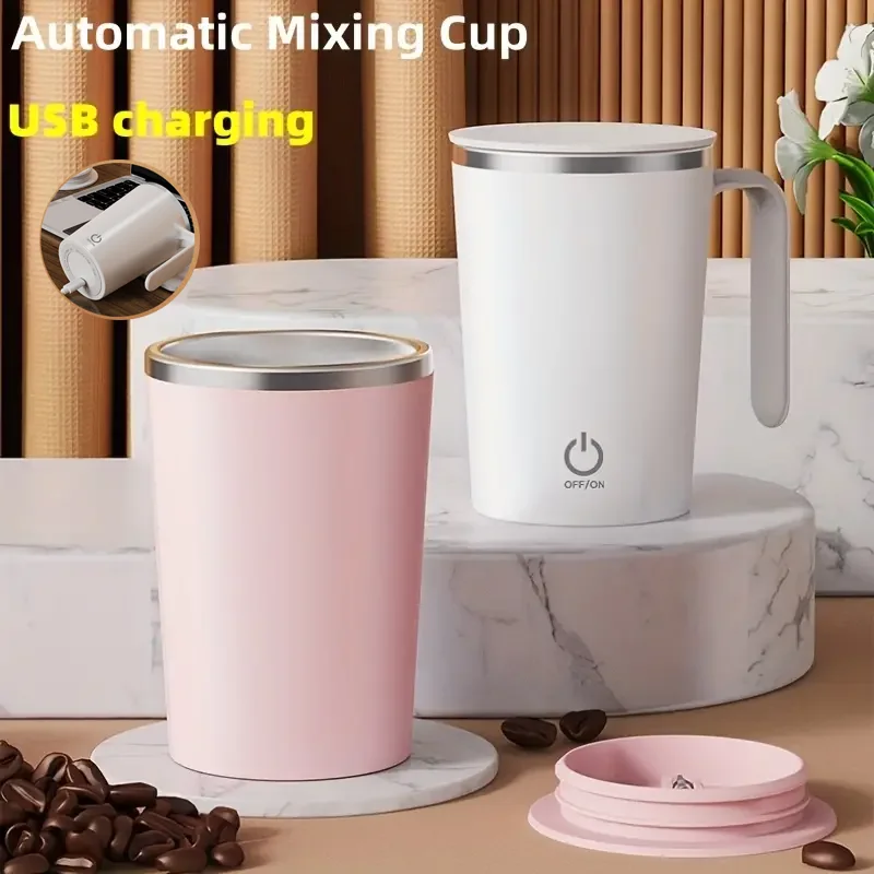 

400ml Automatic Stirring Cup Mug Rechargeable Portable Coffee Electric Stirring Stainless Steel Rotating Magnetic Drinking Tools