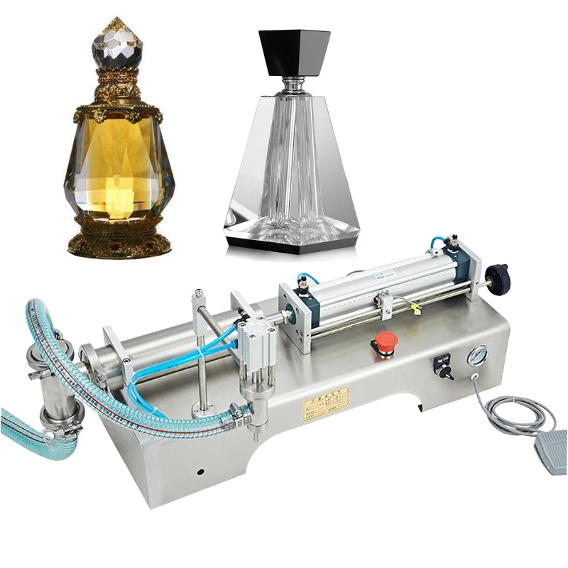 Image of Edelstahl Flüssigkeits-Abfüllmaschine für Saft und Öl Halbautomatische Pneumatische Kolben-Abfüllmaschine