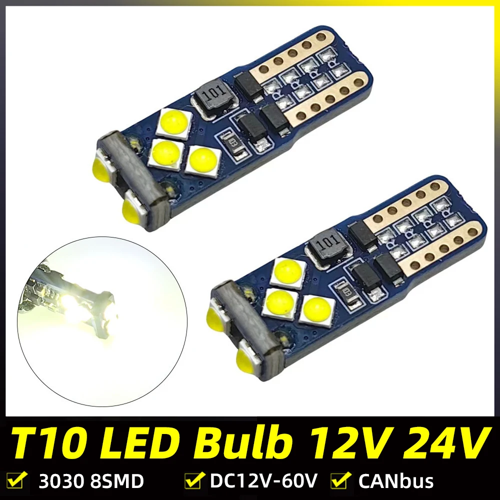 

2/4Pcs 12v 24v W5W T10 LED CANBUS No Error 5W5 168 Map Dome Lights Parking Light Interior Side Reading DRL License plate Bulb
