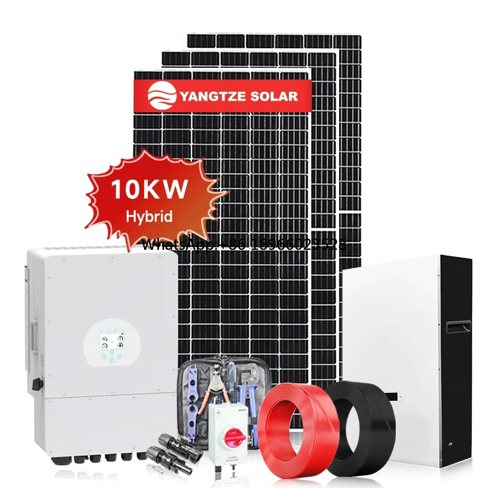 10KW Solar Energy System Hybrid Grid Solar Panel Complete Kit with 12BB Mono Half Cells